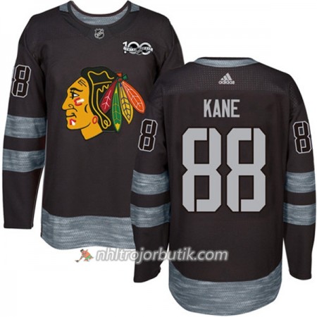 Män Ishockey Chicago Blackhawks Tröja Patrick Kane 88 1917-2017 100th Anniversary Adidas Svart Authentic